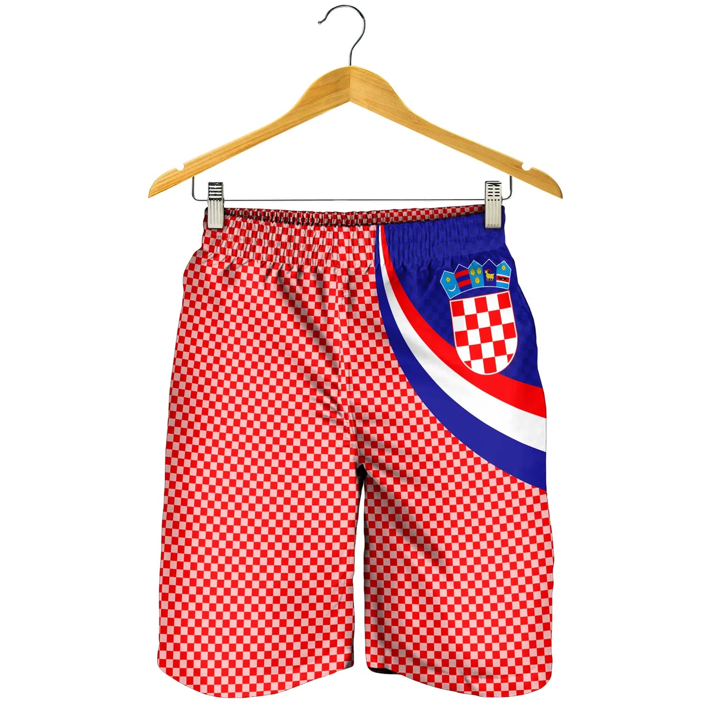 Croatia Men's Shorts Croatia Coat Of Arms and Flag Color