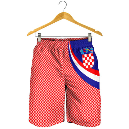 Croatia Men's Shorts Croatia Coat Of Arms and Flag Color