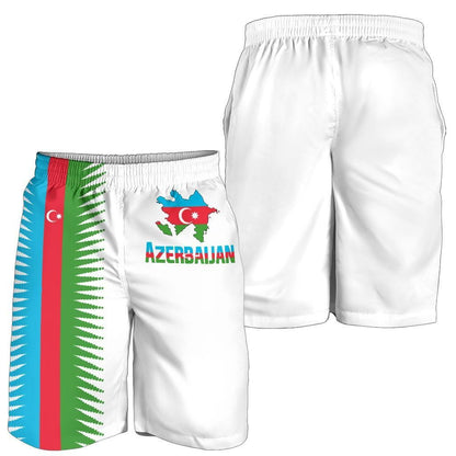 Azerbaijan Men's Shorts United Flag White