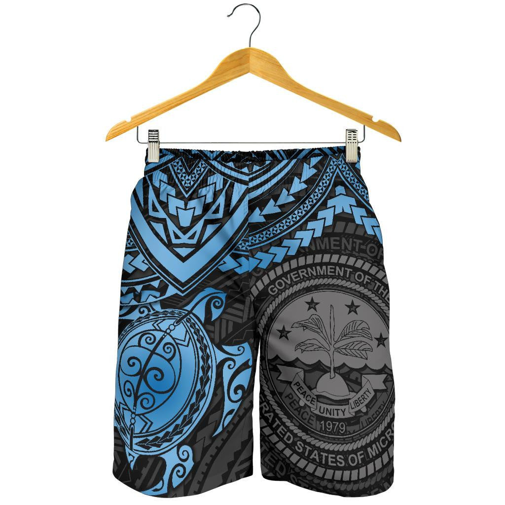 Federated States Of Micronesia Men's Shorts Blue Turtle