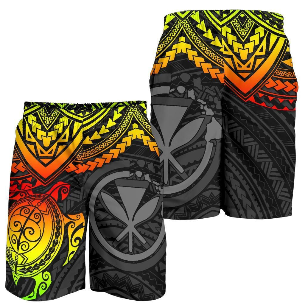 Hawaii Shorts Tribal Turtle Kanaka Maoli All Over Print Men's Shorts 8