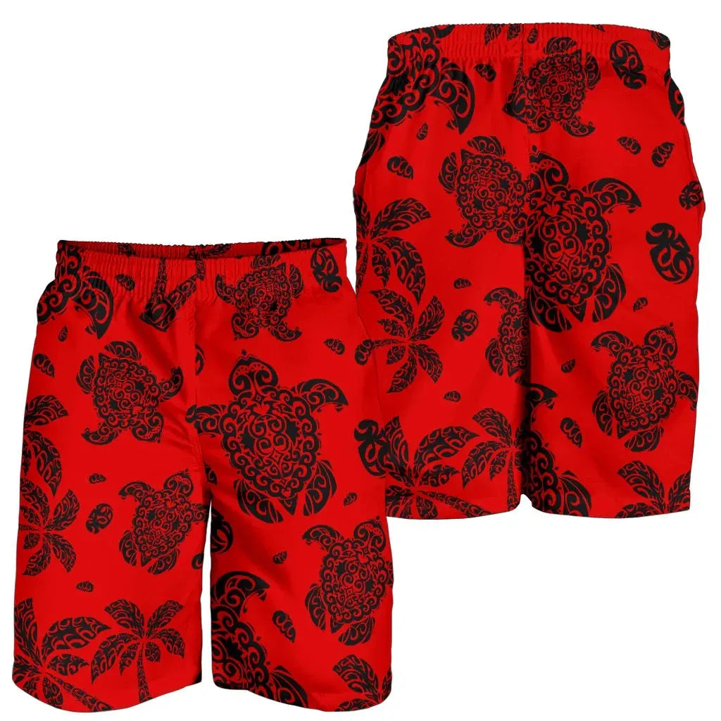 Hawaii Shorts Tribal Turtle Palm Tree All Over Print Men's Shorts