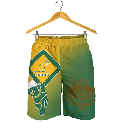 Shorts Aus Flag and Coat Of Arms Short Kangaroo and Koala Sign Men