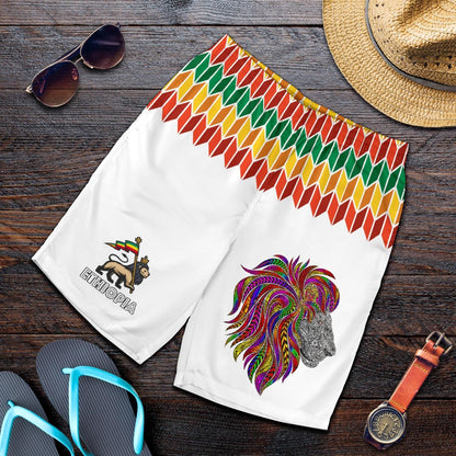 Ethiopia Men's Shorts Ethiopian Color Lion Pattern