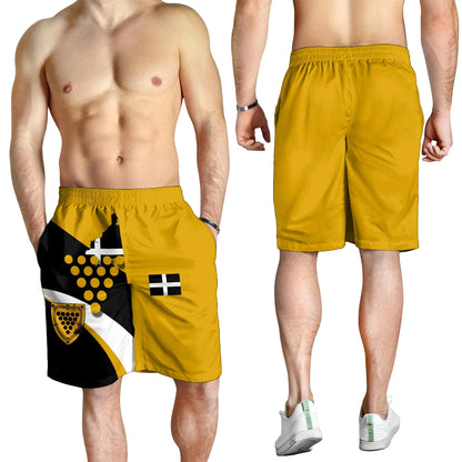 Cornwall Celtic Shorts Men Cornish Flag With Duke of Cornwall Version 2