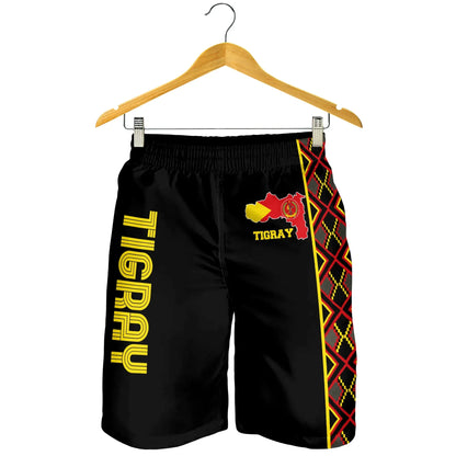 Tigray Short Tigray Maps Africa Pattern Black Men