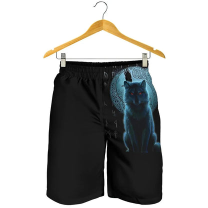 Men's Shorts Fenrir Viking Wolf And Moon