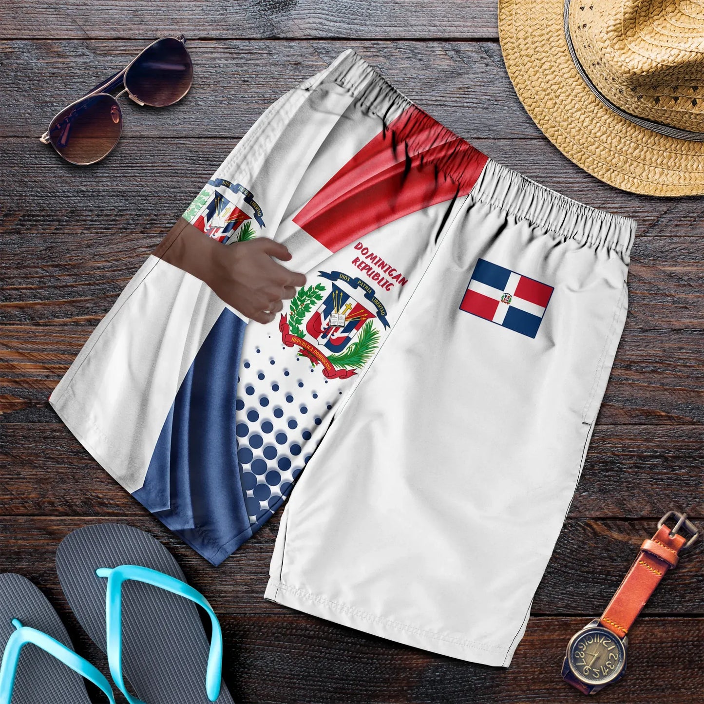 Dominican Republic Men's Short Flag And Coat Of Arms