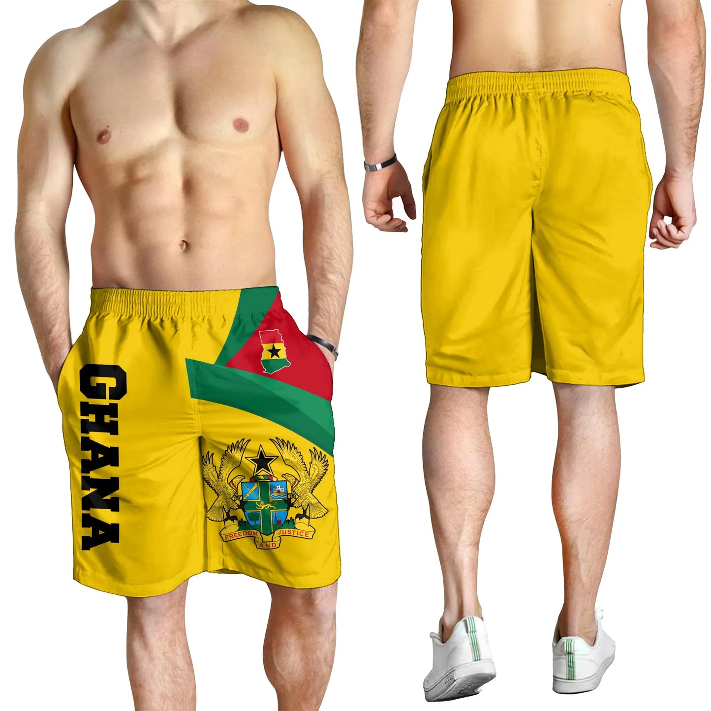 Ghana Short Ghana Flag Maps Yellow