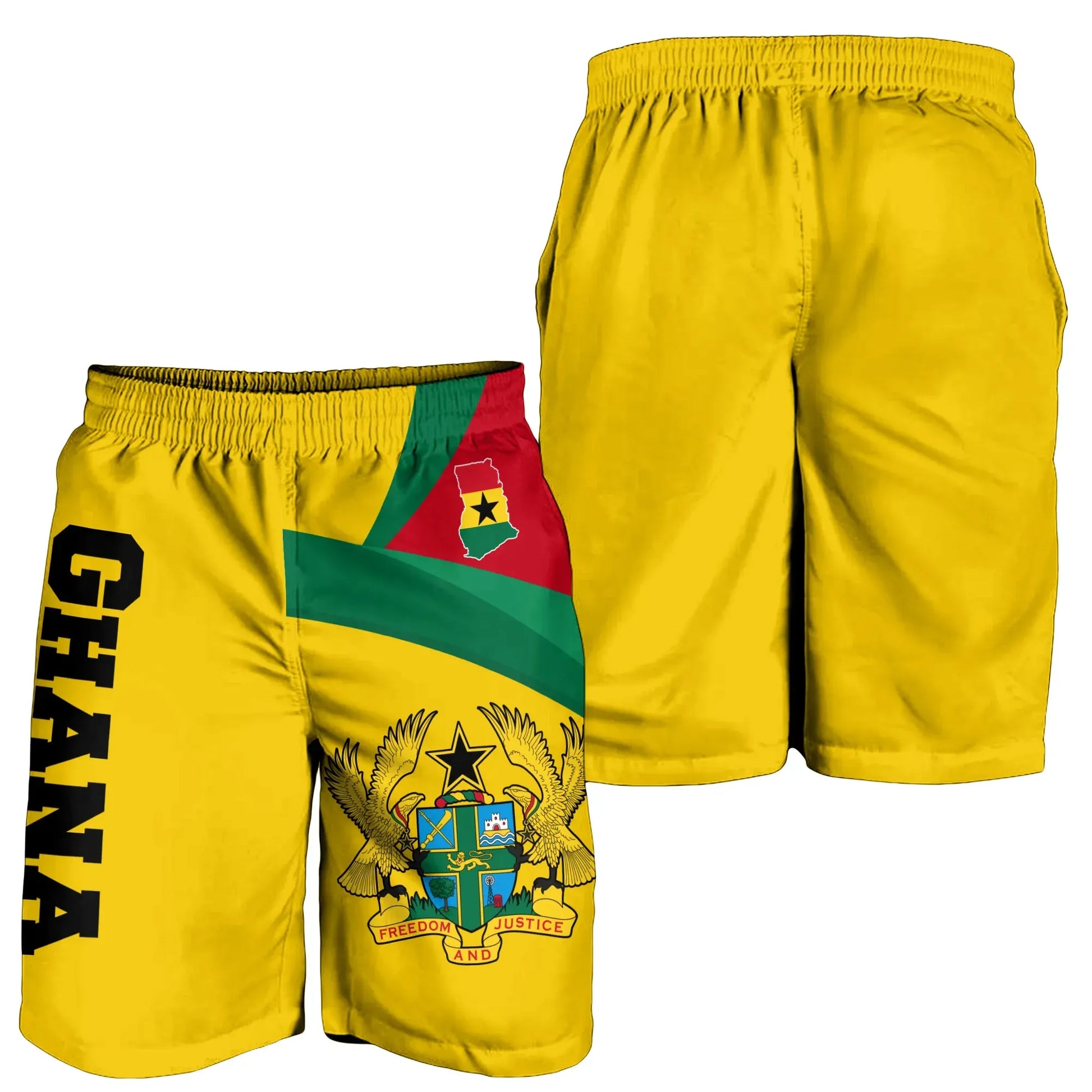 Ghana Short Ghana Flag Maps Yellow