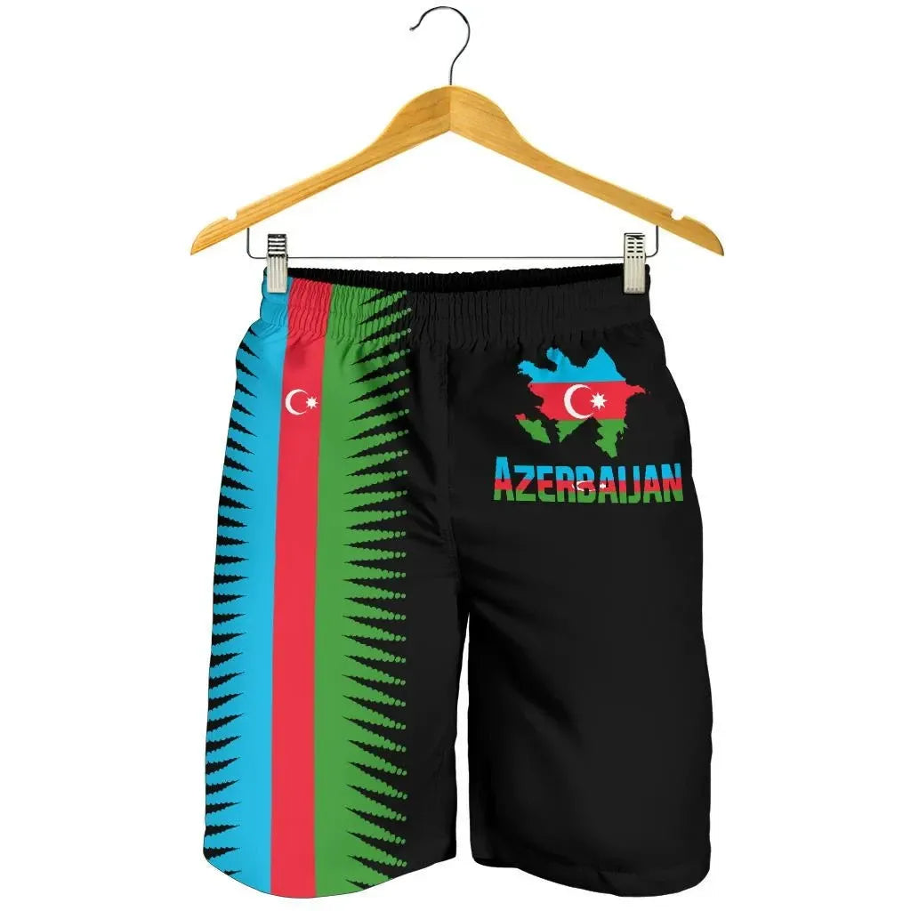 Azerbaijan Men's Shorts United Flag Black
