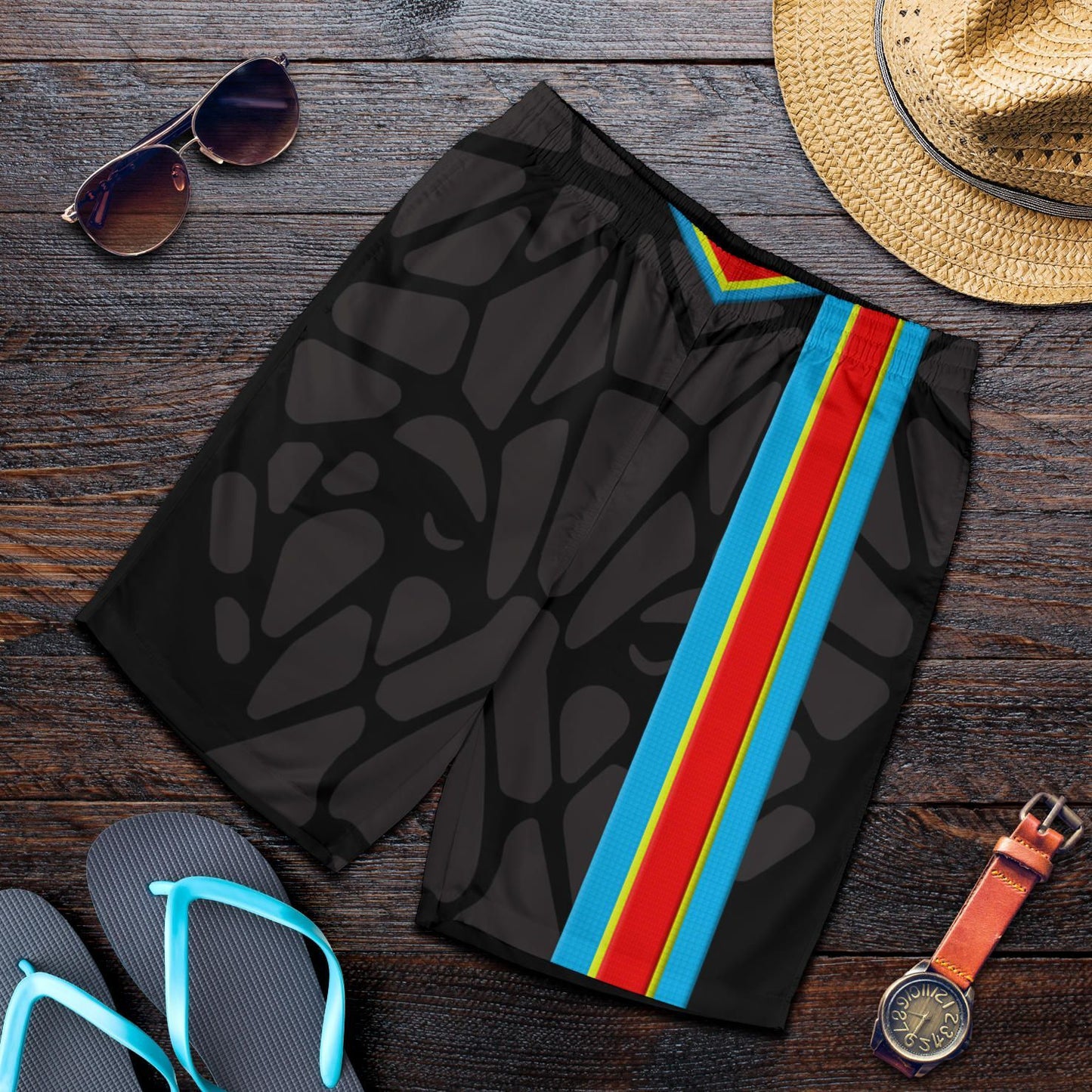 Africa Shorts Democratic Republic of the Congo Flag Color