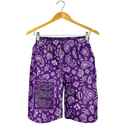 Grape Street Crips Gang Sign Men's Shorts Purple Bandana