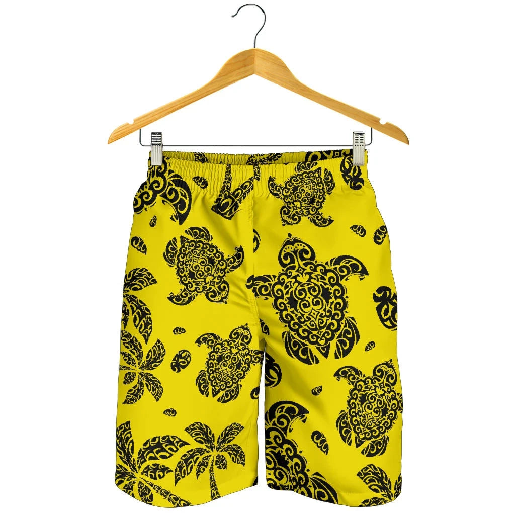 Hawaii Shorts Tribal Turtle Palm Tree All Over Print Men's Shorts