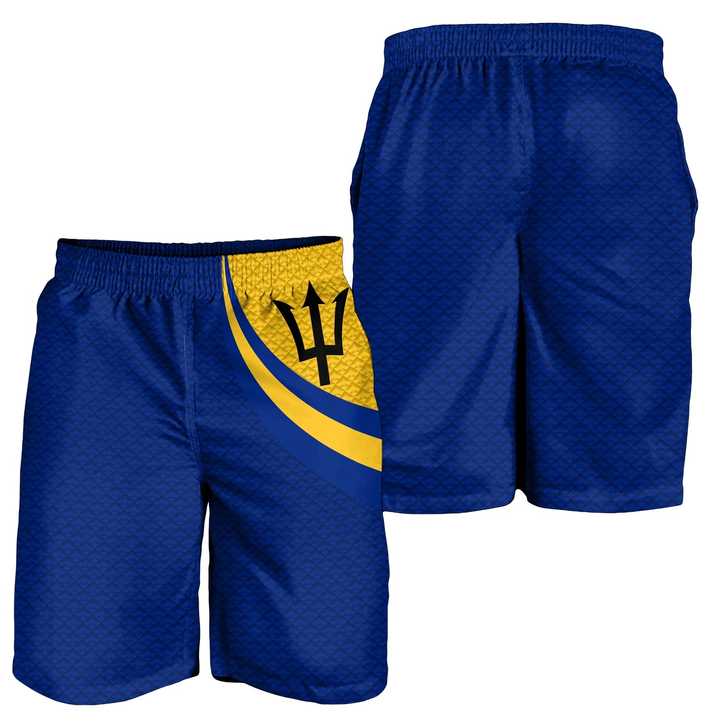 Barbados Men's Shorts Barbados Coat Of Arms and Flag Color