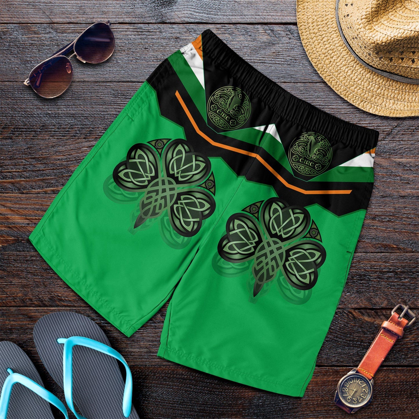 Celtic All Over Print Men Short Irish Shamrock With Celtic Patterns