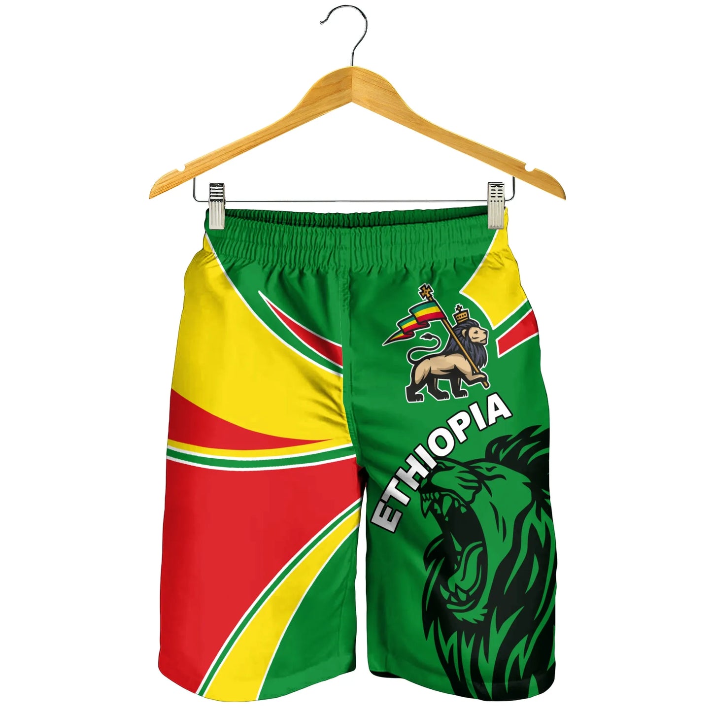 Ethiopia Shorts Men Ethiopia Round Coat Of Arms Lion