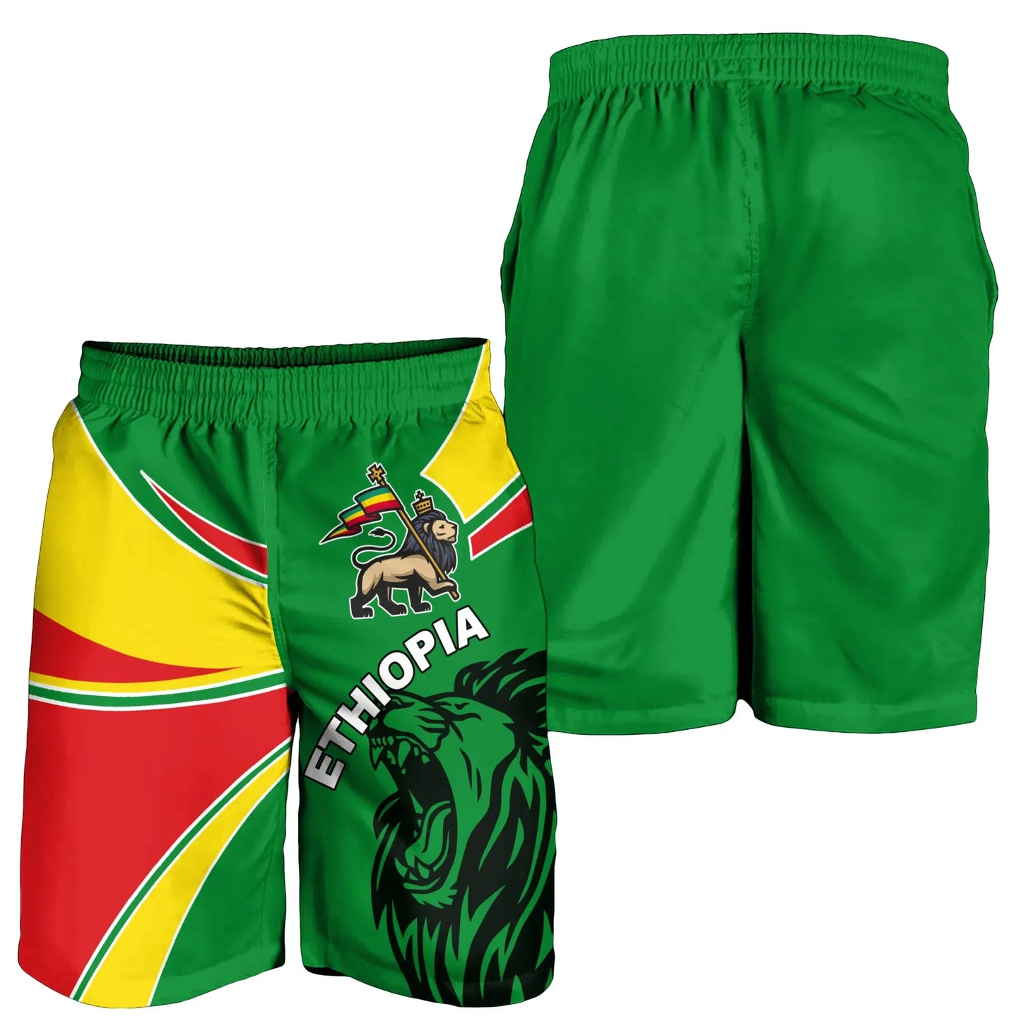 Ethiopia Shorts Men Ethiopia Round Coat Of Arms Lion