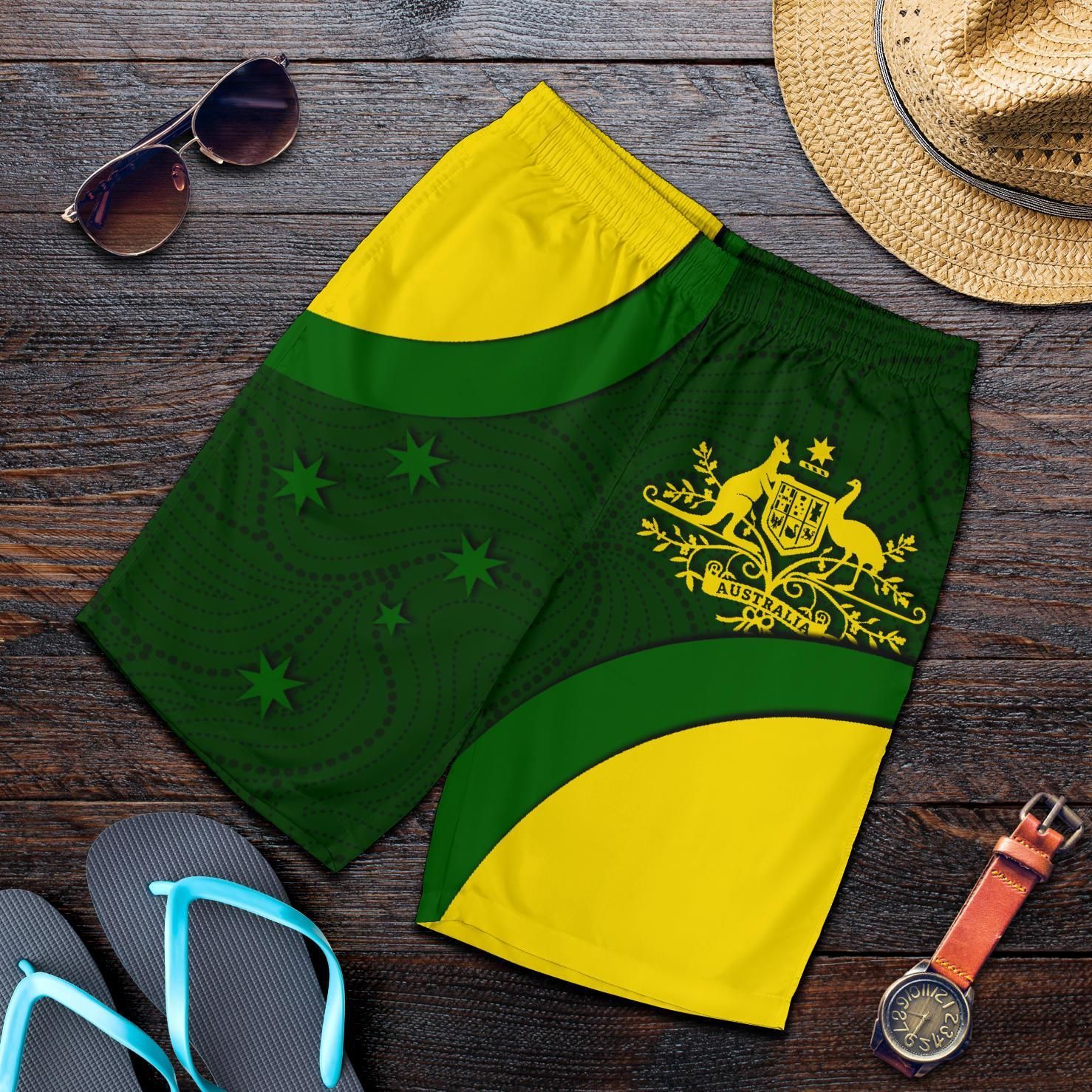Australia Shorts Australia Coat of Arms Shorts National Colors Men