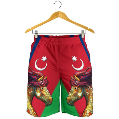 Azerbaijan Pride and Heritage All Over Print Men's Shorts Happy Independence Day