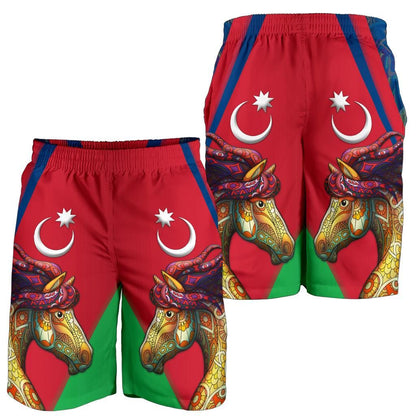 Azerbaijan Pride and Heritage All Over Print Men's Shorts Happy Independence Day