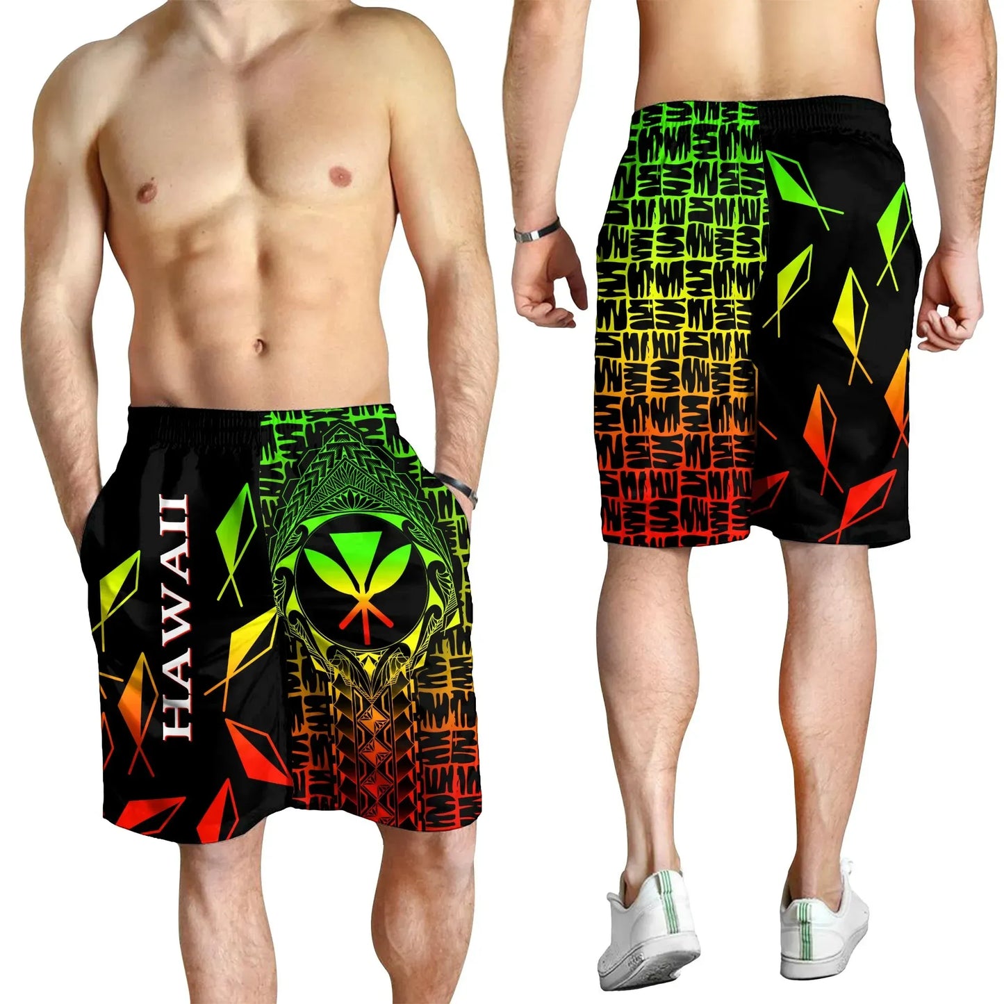 Hawaii Men Shorts Kanaka Maoli Rocket Style Reggae 8