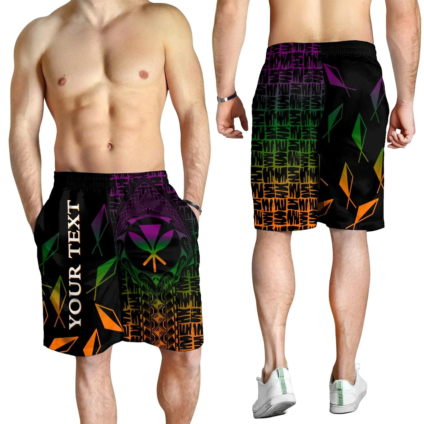 Hawaii Custom Personalised Men's Shorts Kanaka Maoli Rocket Style 8