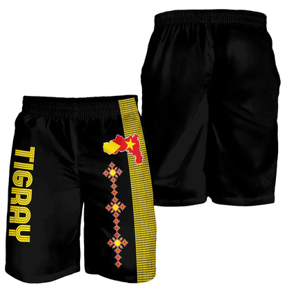 Tigray Short Tigray Round Pattern Flag Men Black