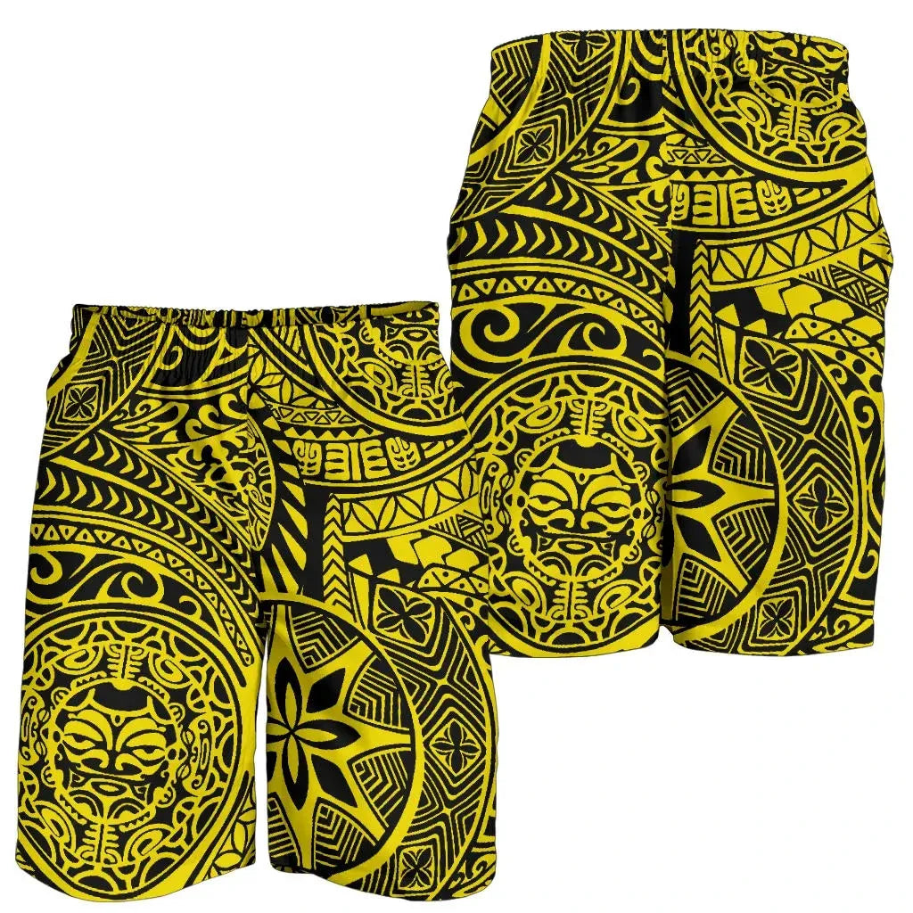 Hawaii Shorts Tribal Tiki Sun God All Over Print Men's Shorts