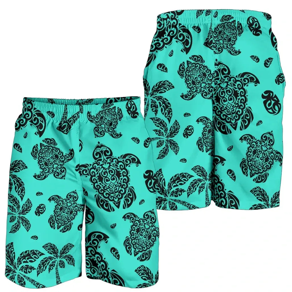 Hawaii Shorts Tribal Turtle Palm Tree All Over Print Men's Shorts