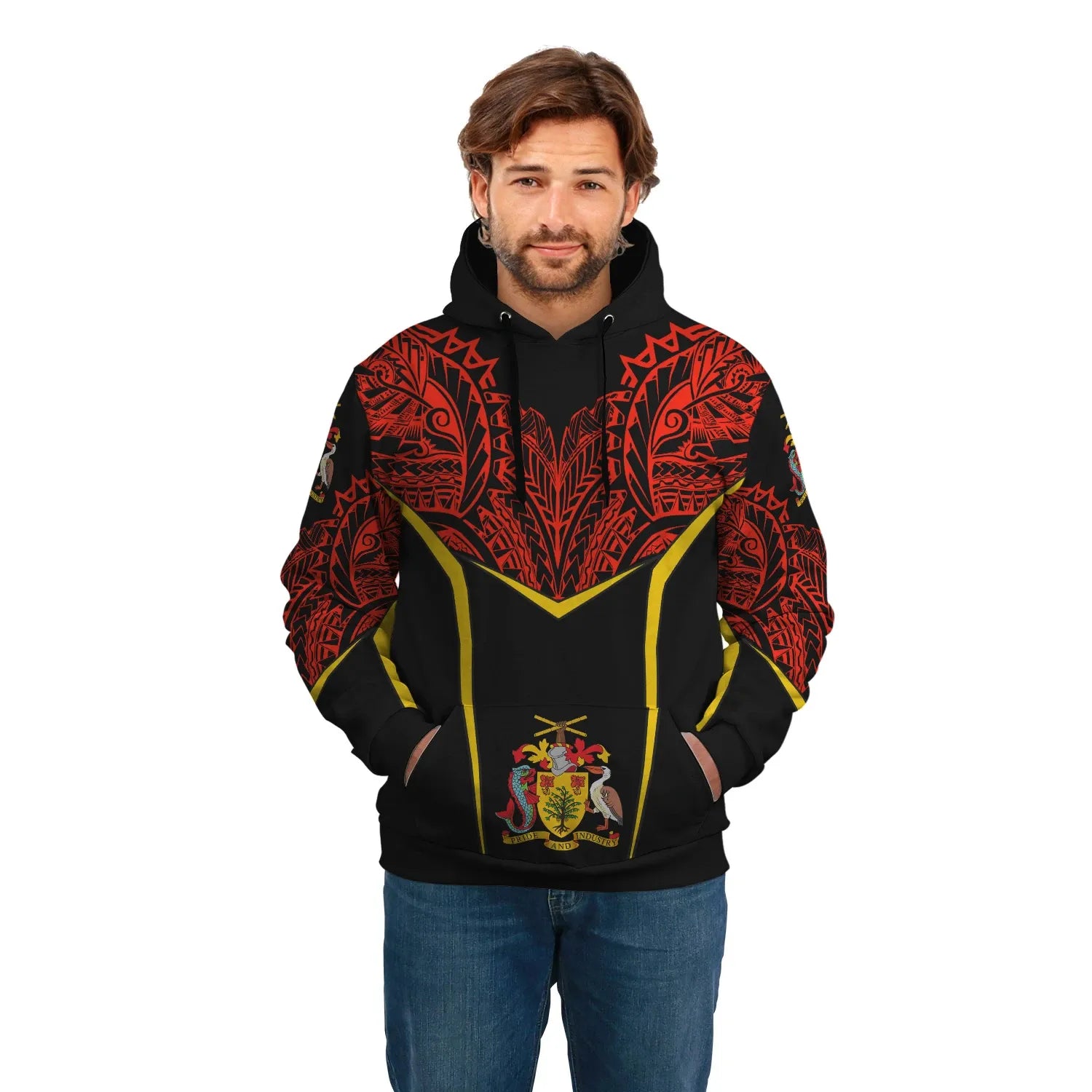 Barbados Unisex Hoodie Tribal Style