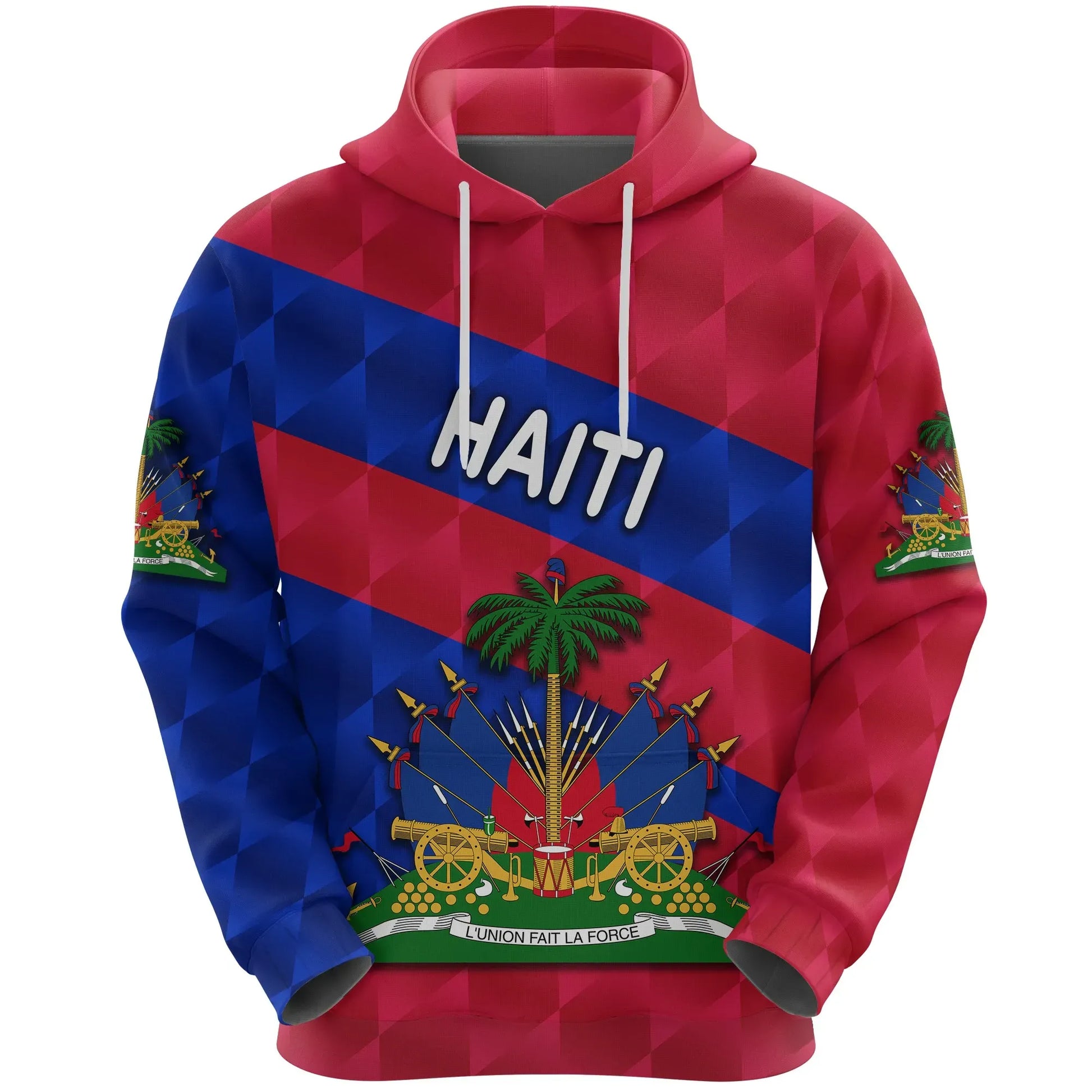 Haiti Hoodie Sporty Style Haiti Coat Of Arms Printed Zip Hoodie