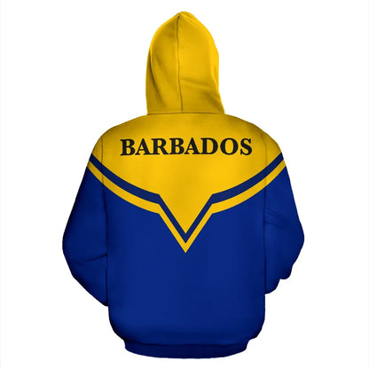 Barbados Flag Hoodie Barbados Pride Unisex Printed Zip Hoodie