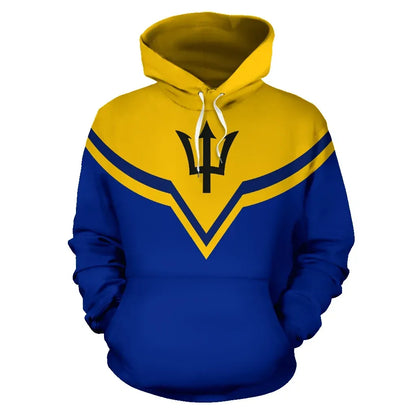 Barbados Flag Hoodie Barbados Pride Unisex Printed Zip Hoodie