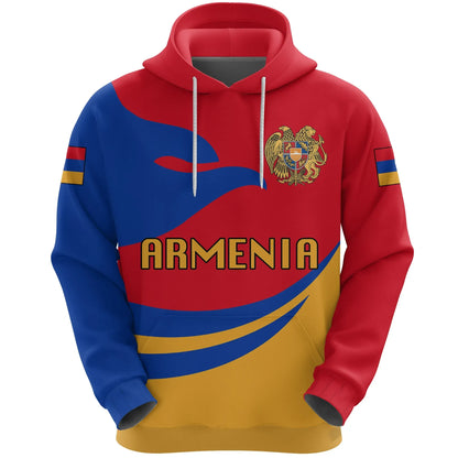 Armenia Hoodie Proud Version Armenia Coat Of Arms Unisex Printed Zip Hoodie