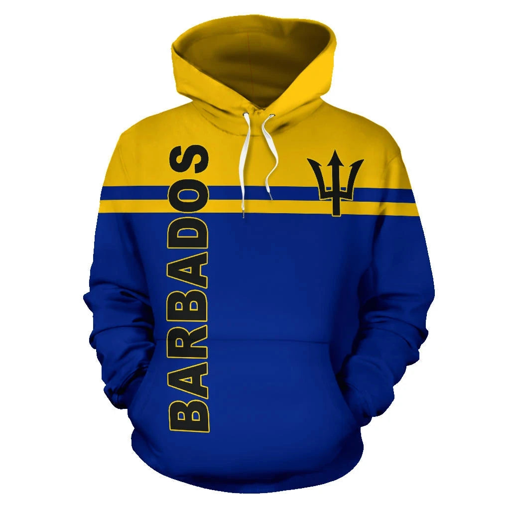 Barbados All Over Hoodie Horizontal Style