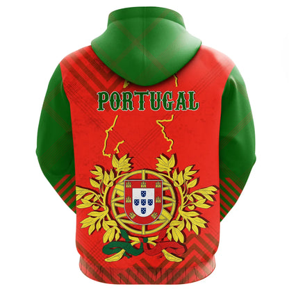 Portugal Hoodie Special Map Unisex Printed Zip Hoodie