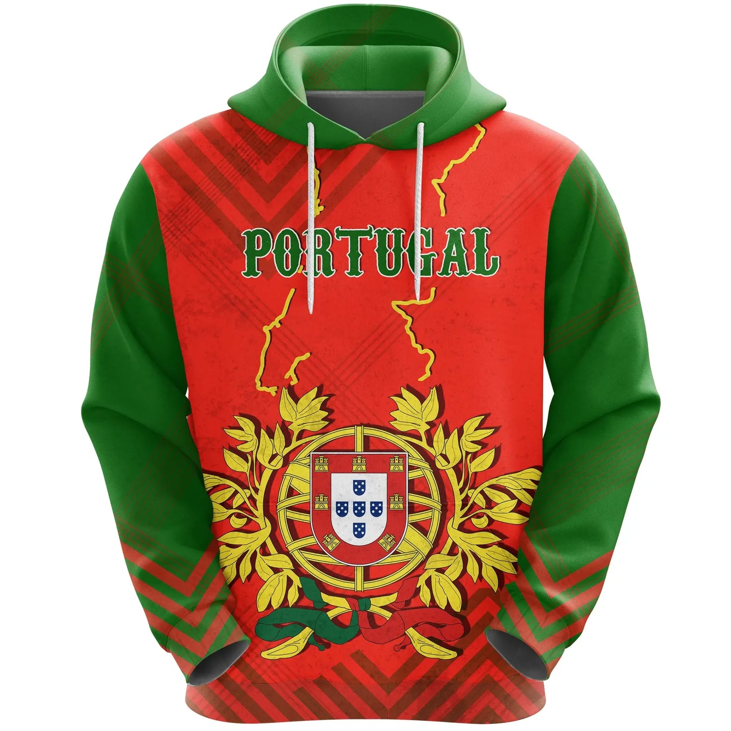 Portugal Hoodie Special Map Unisex Printed Zip Hoodie