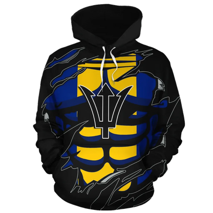 Barbados In Me All Over Hoodie Black