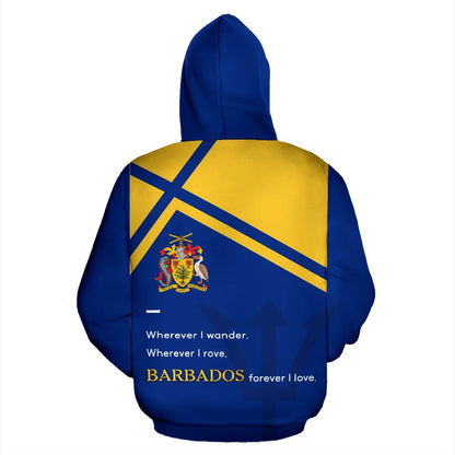 Barbados Forever Hoodie Barbados Pride Unisex Printed Zip Hoodie