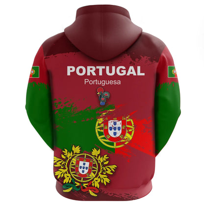 Portugal Hoodie Portugal Flag Brush