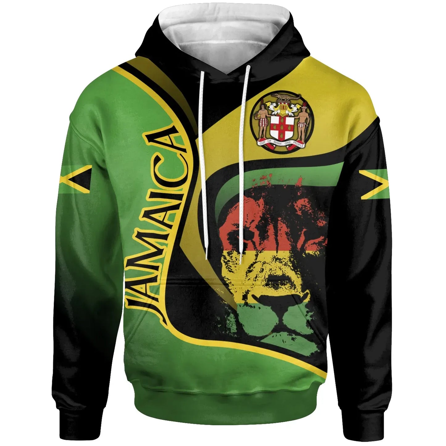 Jamaica Hoodie Jamaican Lion With Coat Of Arms