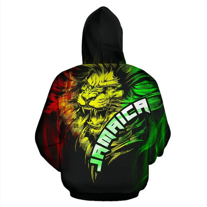 Jamaican Lion Hoodie Jamaica Pride Unisex Printed Hoodie