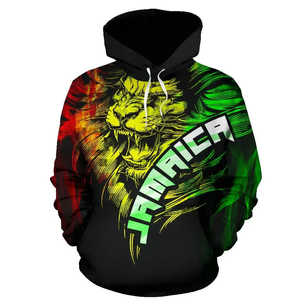 Jamaican Lion Hoodie Jamaica Pride Unisex Printed Hoodie