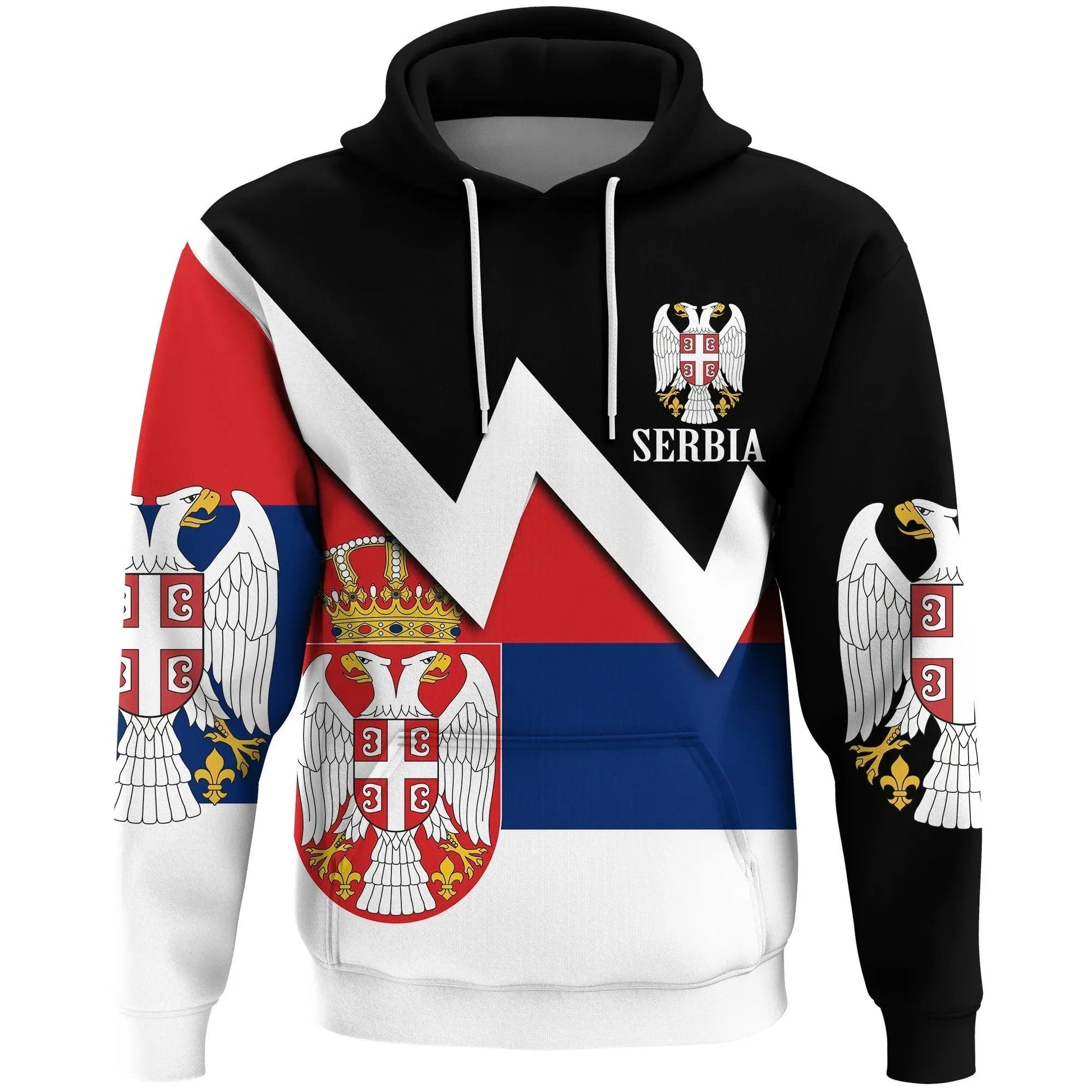 Serbia Hoodie Original Flag Serbian Eagle