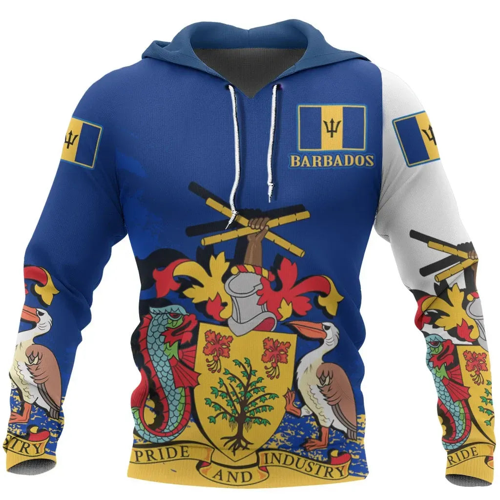 Barbados Special Hoodie Unisex Printed Zip Hoodie