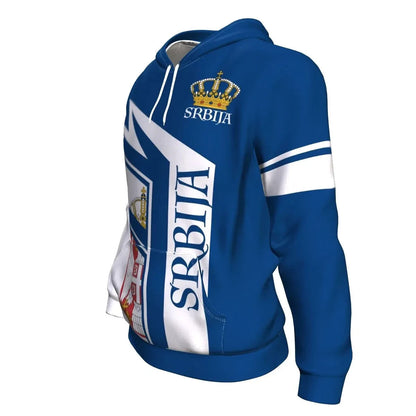 Serbia Hoodie Blue Color Srbija
