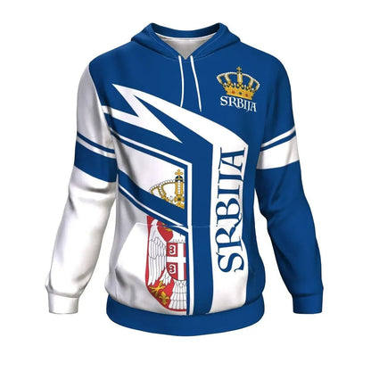 Serbia Hoodie Blue Color Srbija