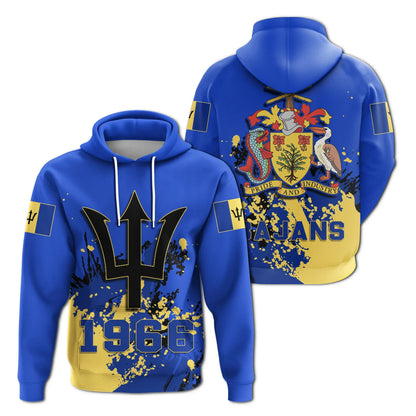 Barbados Coat Of Arms Hoodie Spaint Style