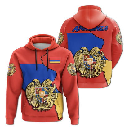 Armenia Coat Of Arms Flag Armenia Map Hoodie Jw